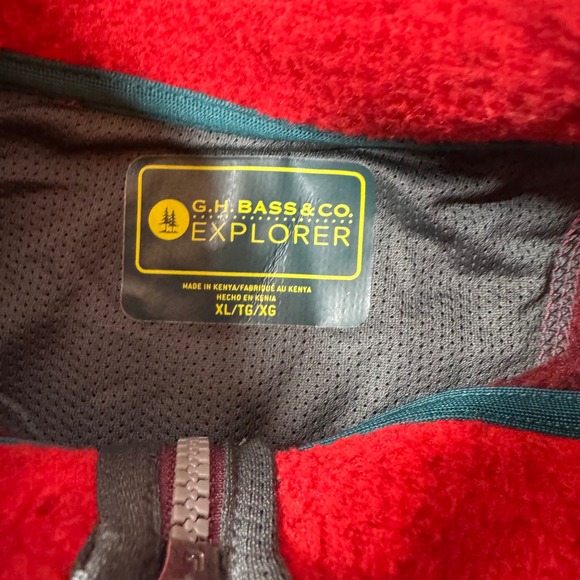 G.H. Bass NWT Explorer Arctic Terrain 1/4 Zip Pullover Fleece Red Mens XL - Picture 4 of 9